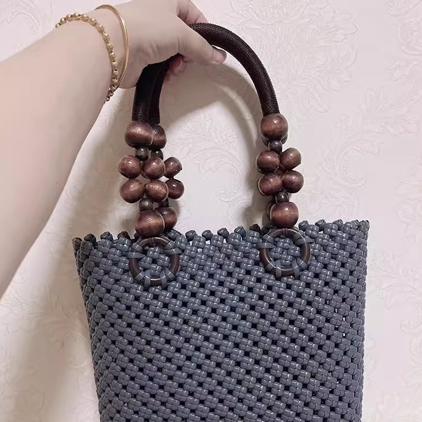 Handle Tas Kayu / Gagang Kayu / Gagang Tas Kayu Anggur / Handle Anggur Tas Tali Kur -