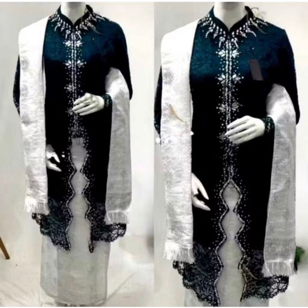 Set kebaya brukat payet Lalisa/ ( FREE HIJAB ) kebaya modern/kebaya ibu besan/kebaya kondanga/kebaya