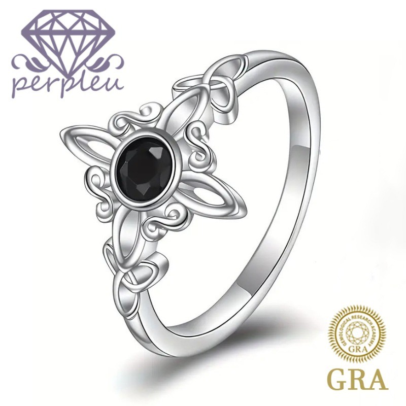 Sertifikat GRA Gratis Cincin Berlian Moissanite Hitam Gadis Ajaib