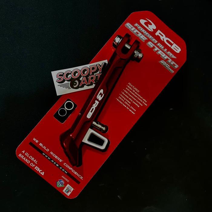 STANDAR SAMPING RCB FORGED ALLOY SIDE STAND 185mm BEAT VARIO SCOOPY DLL - Red