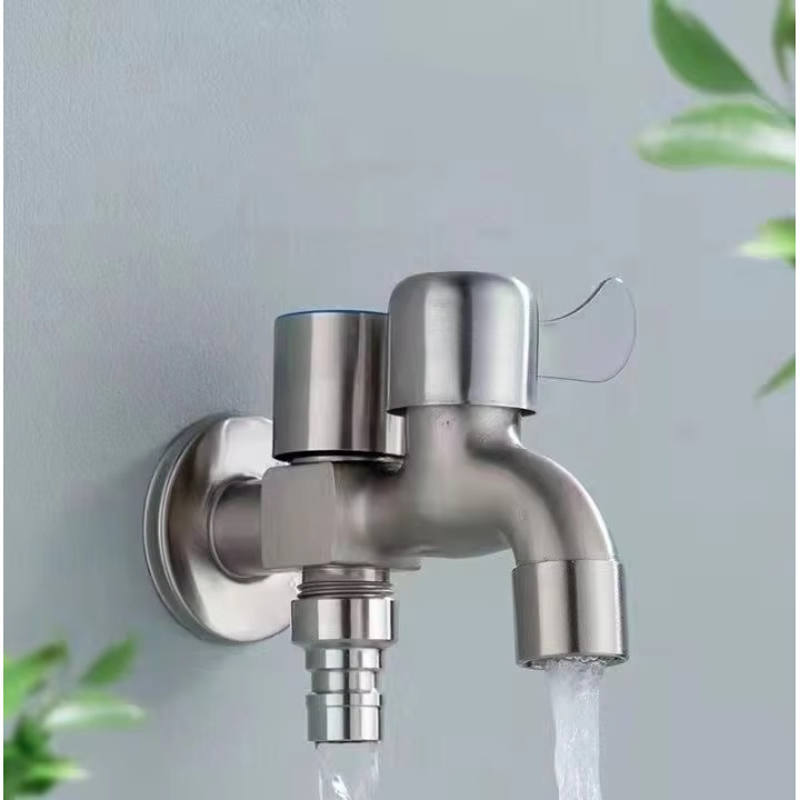 JM - TAOR Keran Air Faucet Double Water Outlet Mop Pool Tap Stainless Steel - TA2