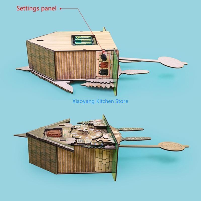 69HC Wooden Wall Clock Cuckoo Antique Pendulum Hanging Handcraft Swing Alarm Watch