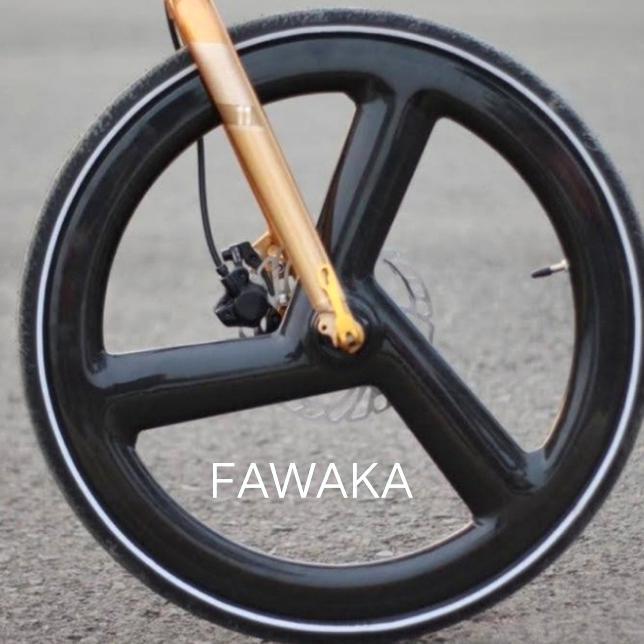 WHEELSET 3 SPOKE CAON 20 451 DISC BRAKE 20 PLUS 22 VELG SEPEDA