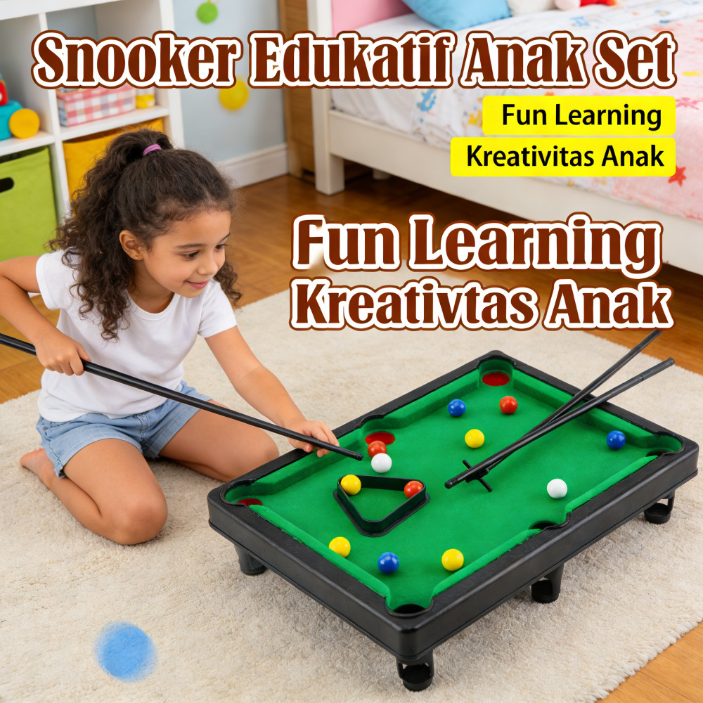 Meja Raga Portable Billiard Anak Hadiah Games Edukatif Set Mainan Snooker