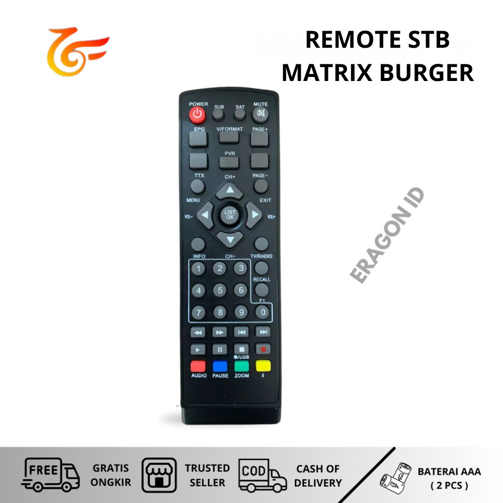 Remote STB MATRIX BURGER  LQUALITY REMOTE MATRIX KUNING