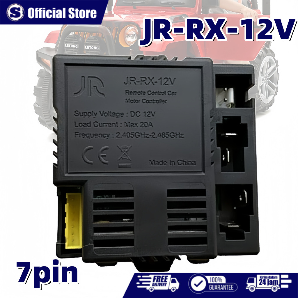 Receiver Remot Mobil Aki JR-RX-12V Socket B 7pin Receiver Mobil Aki 12v Mainan Rc Mobil Elektrik Rec