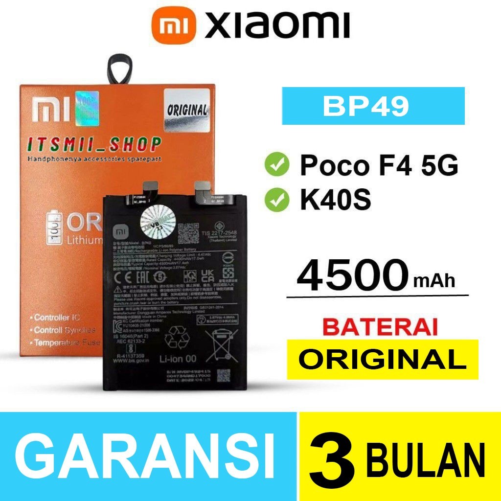 BATERAI BATRE BATTERY XIAOMI BP49 BP 49 FOR POCO F4 ORIGINAL