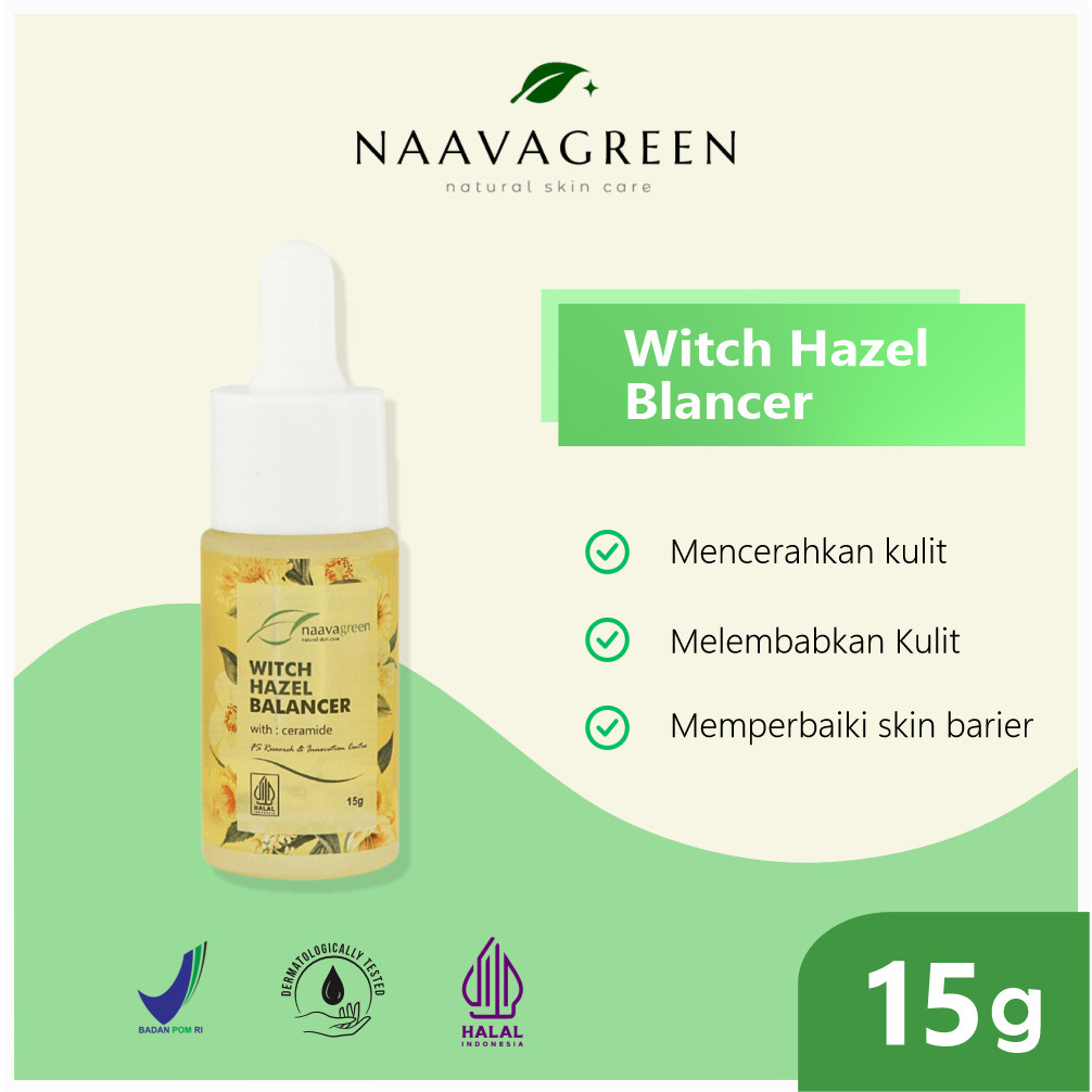 NAAVAGREEN Witch Hazel Balancer Serum - Original - Membantu Mencerahkan, melembabkan dan mengurangi 