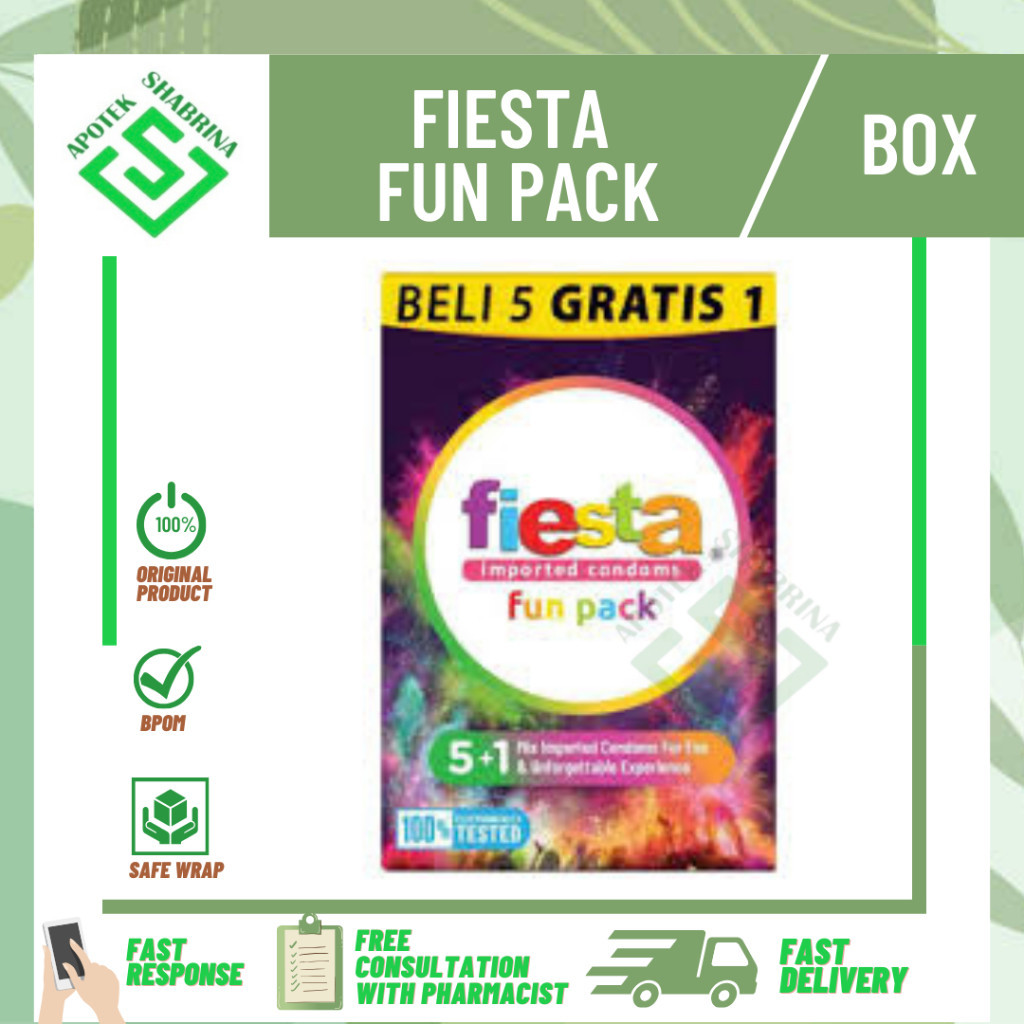 PRIVASI AMAN KONDOM FIESTA FUN PACK/ BERGERIGI TIPIS MIX BERBAGAI AROMA RASA
