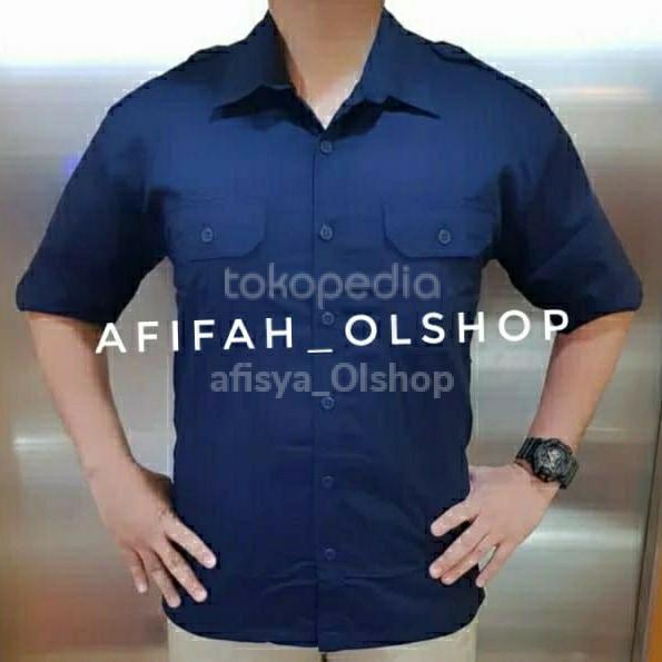 Kemeja seragam security lengan pendek ENZINO SPORT - Putih, M Terlaris