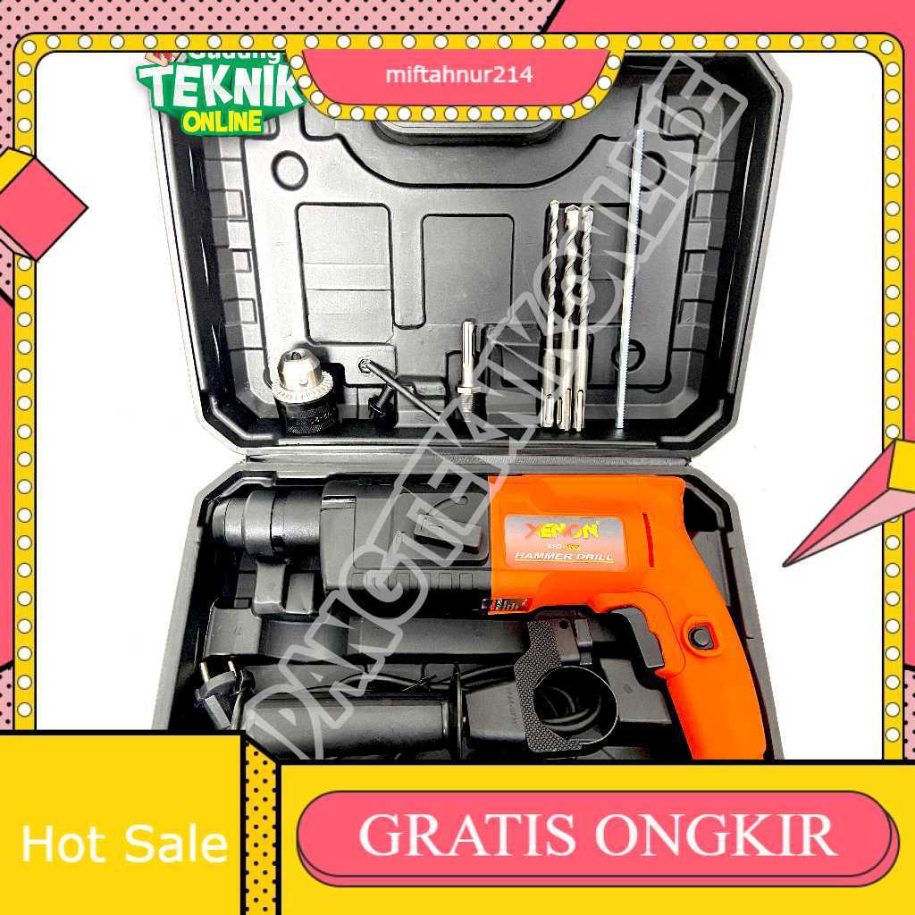 Mesin Rotary Hammer XENON X-HD500 2-20mm Mesin Bor Bobok Tembok Beton HD 500 Hammer Drill HD-500 XEN