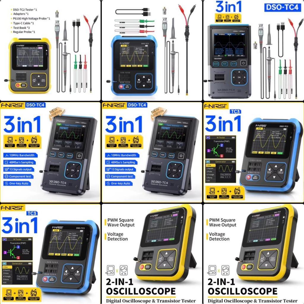 FNIRSI DSO-TC2 DSO-TC3 DSO-TC4 Upgrade 3 in 1 Digital Oscilloscope 10MHz 48Ms/s Transistor Tester El