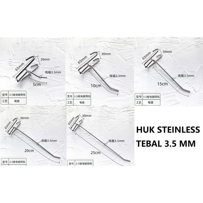 HOOK Cantolan Ram Kawat Besi Stainless Tebal Harga /10pc - 3.5mm, 5cm by Allshopibamz