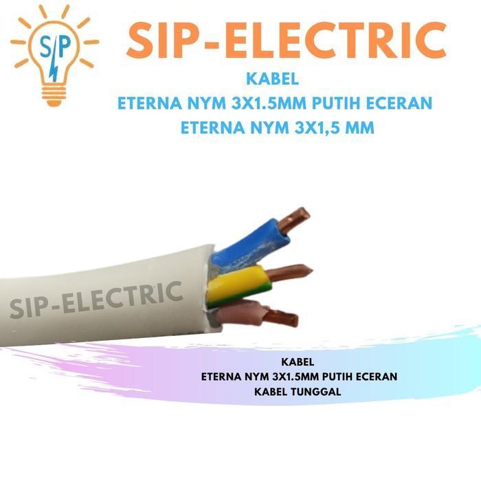 Kabel Eterna Nym 3X1.5 Mm Putih Eceran / Eterna Nym 3X1,5 Mm