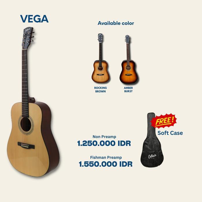 READY ODLAIR VEGA ACOUSTIC WITH FISHMAN PREAMP , BMJ