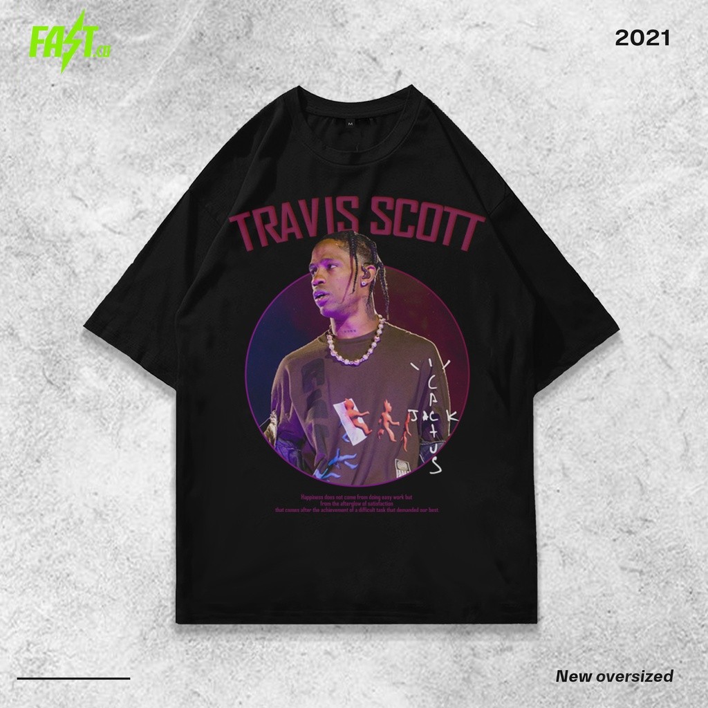 Travis Scott Vintage Oversize Rap T shirt - Kaos Baju Travis Scott Oversized