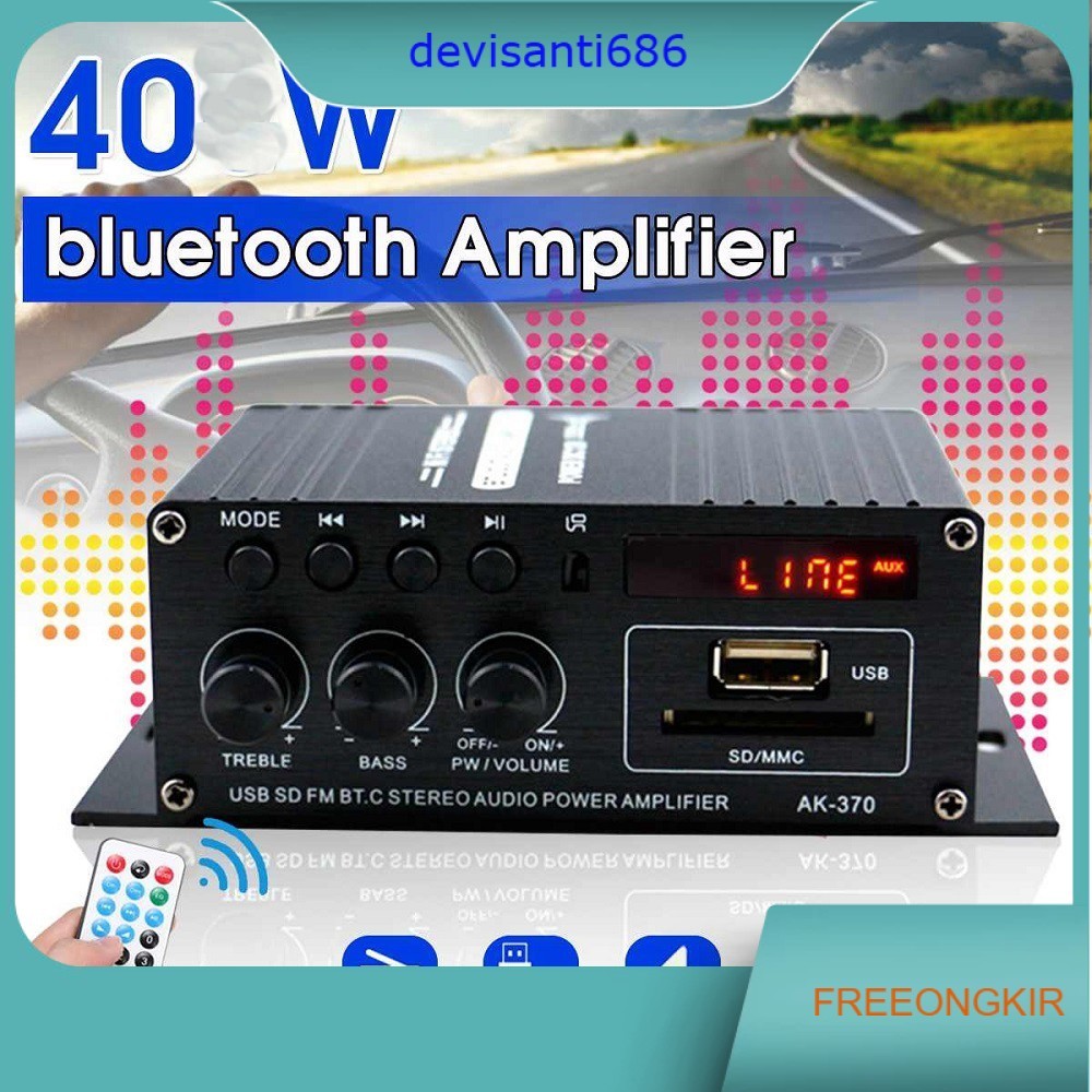 AK370 Power Amplifier 12V 40W Audio Bluetooth Mobil Car Audio System
