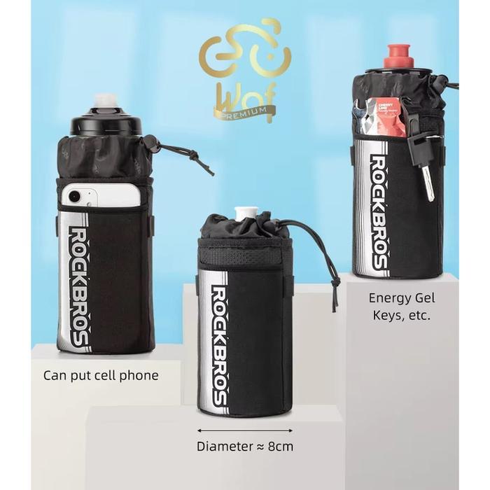 ROCKBROS 046 Tas Pegangan Botol Air HP Stang Rangka Depan Sepeda Motor Lightweight Portable Bicycle 