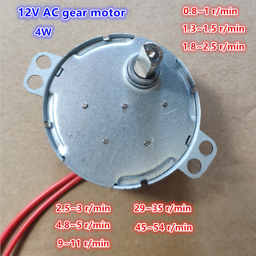 TYC-50 12V 1rpm 2.5rpm 5rpm 10rpm 30rpm 50rpm 4W AC gear motor permanent magnetic synronous motor CW