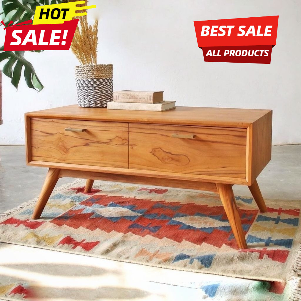 Meja Tamu Kayu Jati Solid | Meja Ruang Tamu Minimalis | Furniture Jepara Asli | Meja Tamu Jati Elega