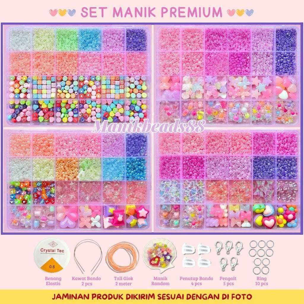 MB40 - Diy Pernak Pernik Gelang 1 Box Mute Manik Manik Pasir - Diy Manik Manik Gelang Aesthetic