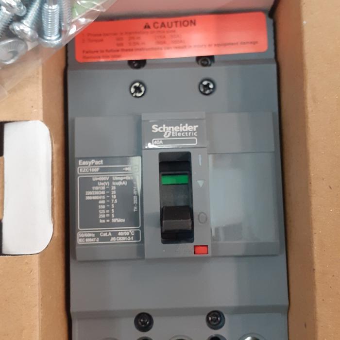 MCCB EZC 3P 100F 100a Schneider 15a/20a/25a/30a/40a/50a Murah