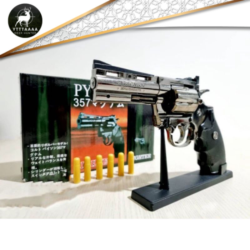 Korek Api Bara Gas Pistol Python 357 Besar 1:1 dengan yang asli