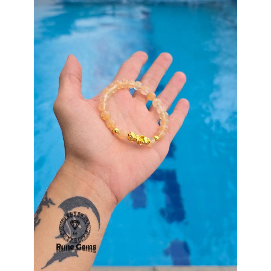 Natural Citrine Pixiu Bracelet Rune.Gems – Stone of Abundance, Manifestation & Optimism