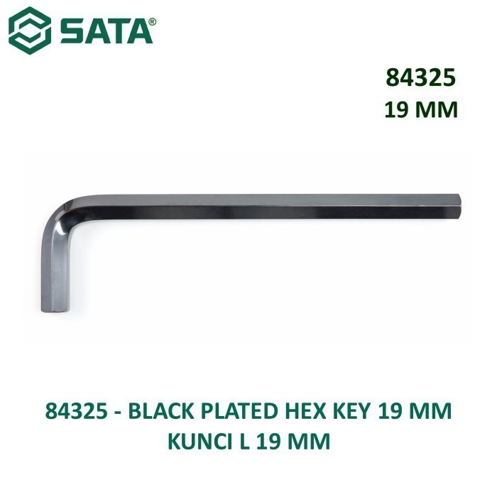 SATA 84325 Kunci L Pendek 19 mm - Black Plated Hex Key 19 mm