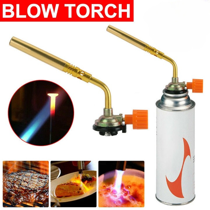 Kepala Gas Butane Torch BBQ Flame Gun Adjustable Api Kuningan Panjang 190mm Tekanan Tinggi Las Bakar
