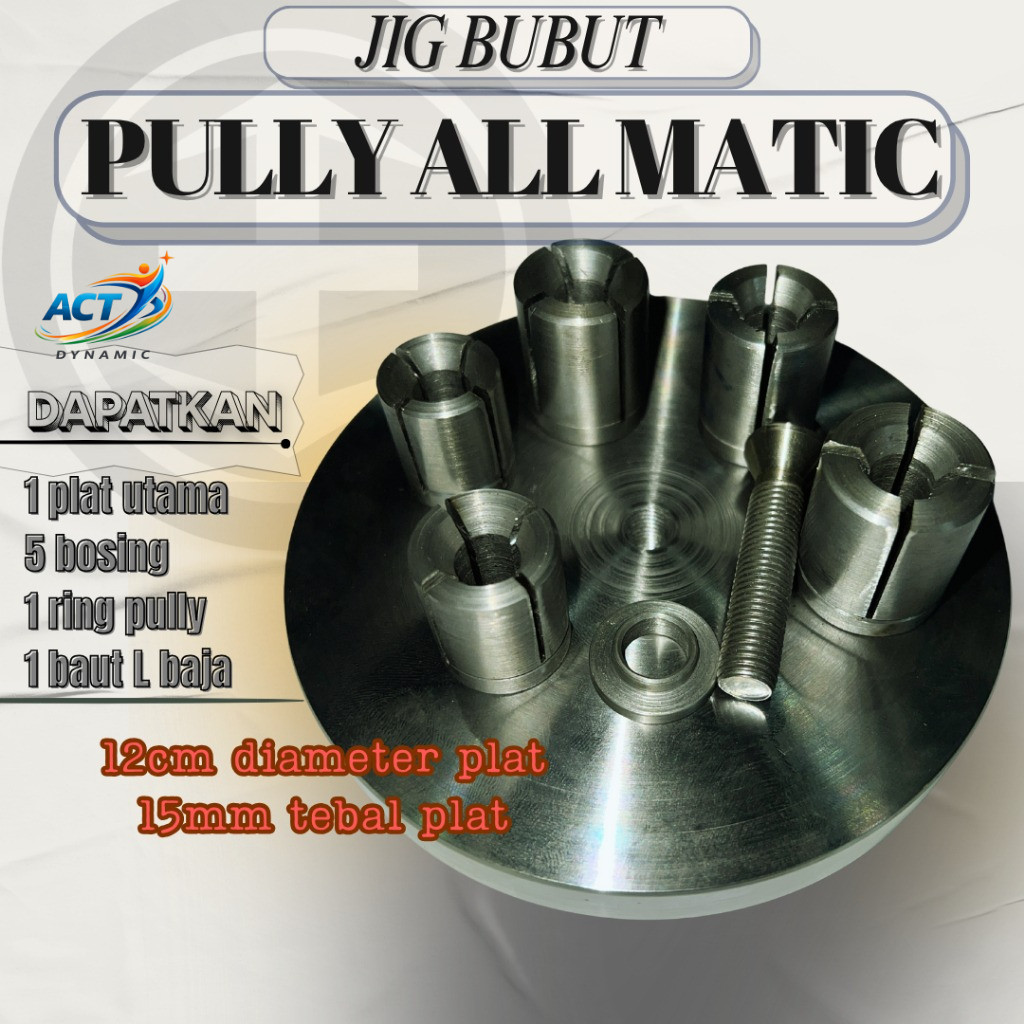 Jig Bubut Pully Motor Matic Presisi | Alat Bantu Mesin Bubut untuk Semua Matic