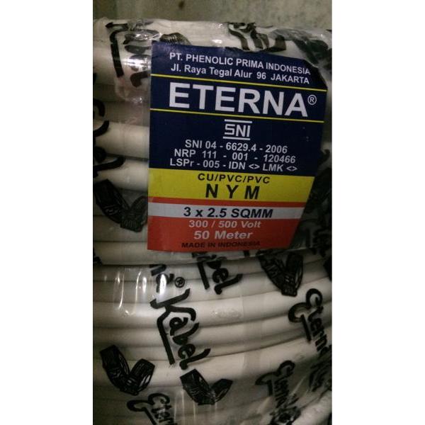 KABEL ETERNA NYM 3x2,5 / KABEL LISTRIK ETERNA NYM 3x2.5 |PER ROLL 50 M