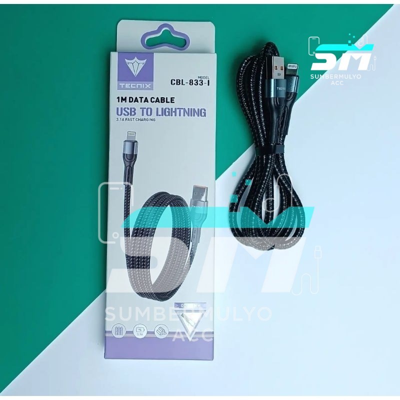[ORI TECNIX] KABEL DATA CHARGER TECNIX CBL-833 FAST CHARGING 3.1A MICRO/TYPE C/IPHONE