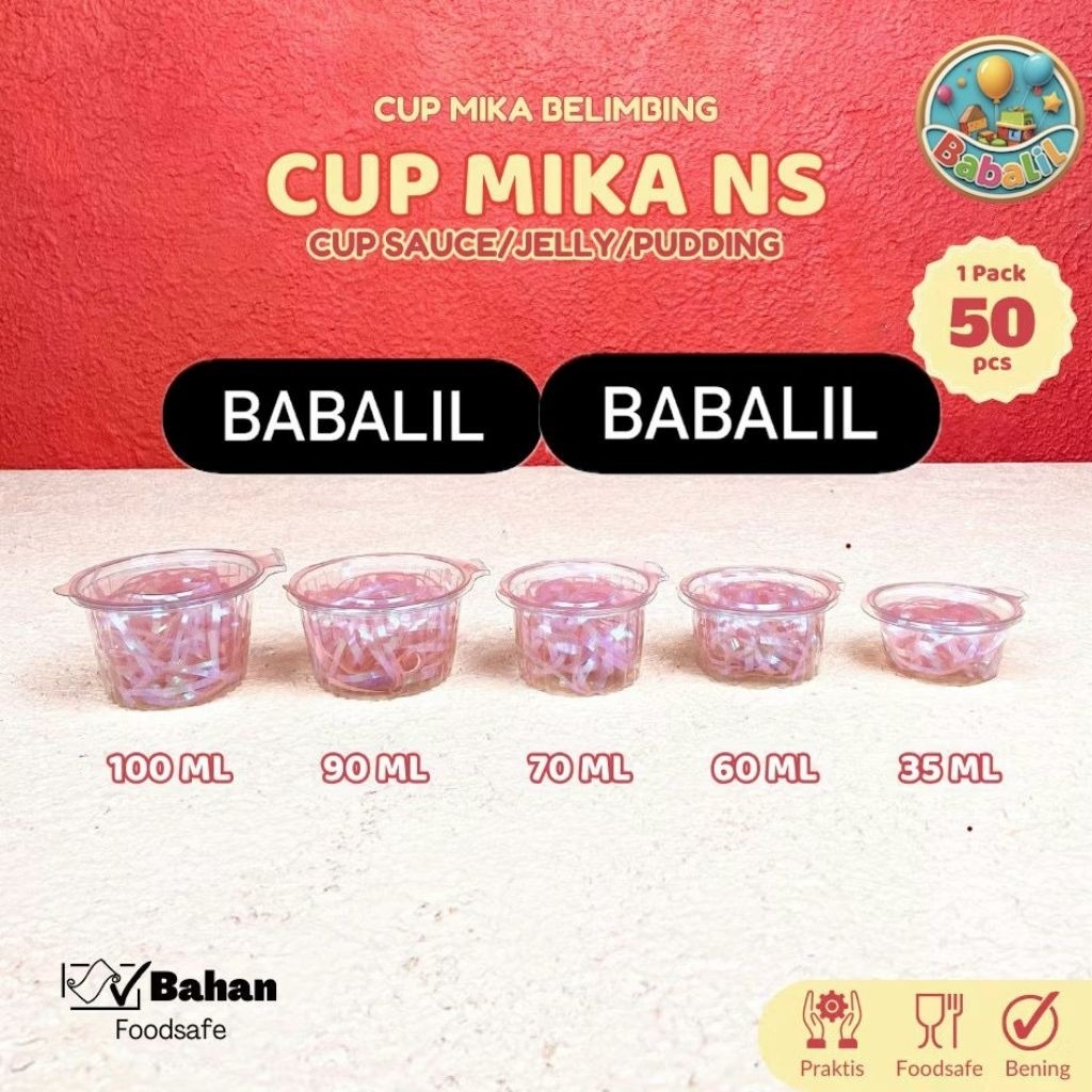 [LINGKA] 50 PCS Cup Saus & Agar / Mika Jelly Sambal Sauce Pudding sambel catering nasi box Belimbing