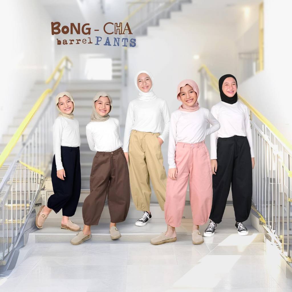 SLIDEBAR d'odette - Bong Cha Barrel Pants - Celana Anak Perempuan