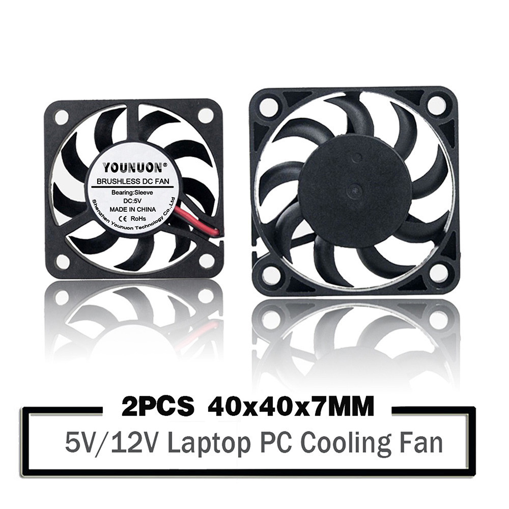 2 Pieces 40x40x7mm DC Brushless Cooling Fan DC 5V 12V 4cm 40mm 40X40X7mm Micro PC CPU VGA Heatsink C