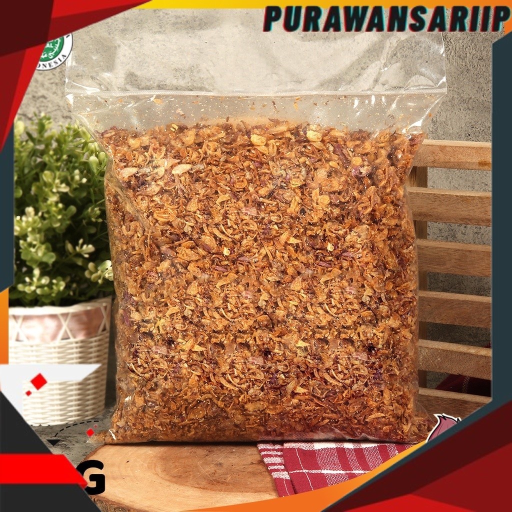 Bawang Goreng Brebes 1 Kg Brambang Goreng Renyah Bawang Merah Goreng Kiloan Bagor Pedas Asli Murah