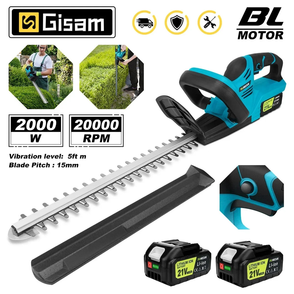 Gisam 20000RPM Brushless Electric Hedge Trimmer Lawn Mower Garden Landscaping Hedge Pruner Trimmer F