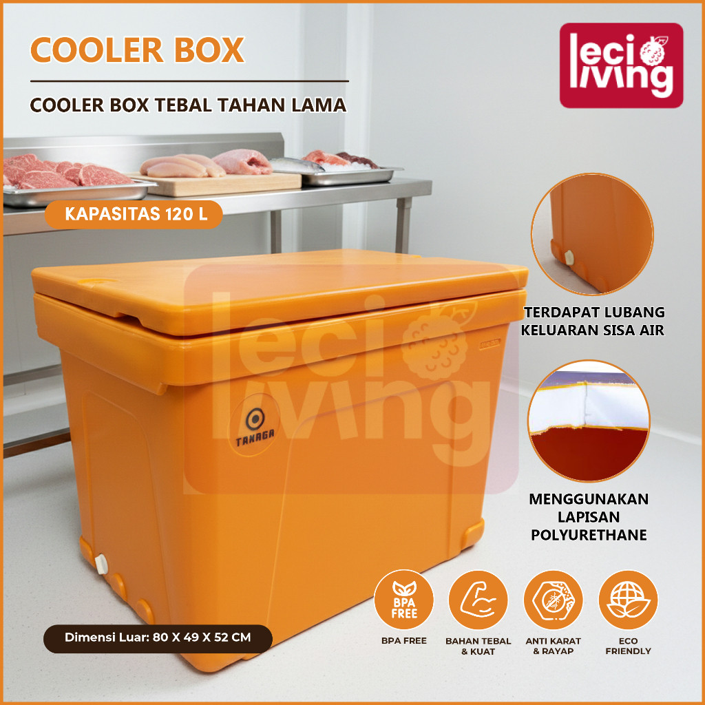 COOLER BOX 120L - Container Box / Termos Es Kotak / Ice Box / Tempat Es Batu / Daging / Ikan