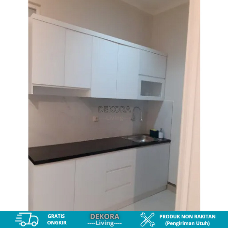 Dekora Kitchen Set Minimalis Modern 2 varian atas dan bawah 150cm - Rak Laci - Sudah Dirakit  free W