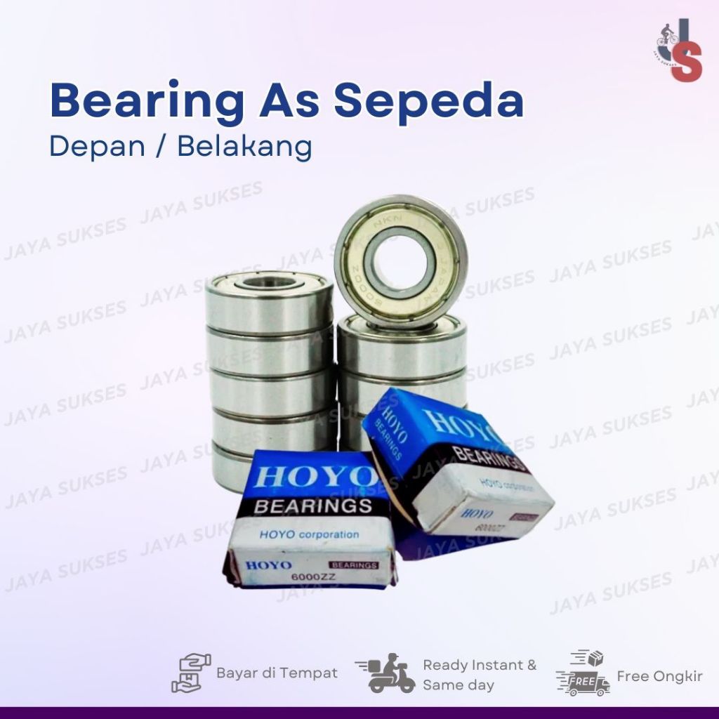 BEARING AS DEPAN / BELAKANG SEPEDA Bearing roda Laher Belakang Sepeda merk Hoyo (1 pasang)