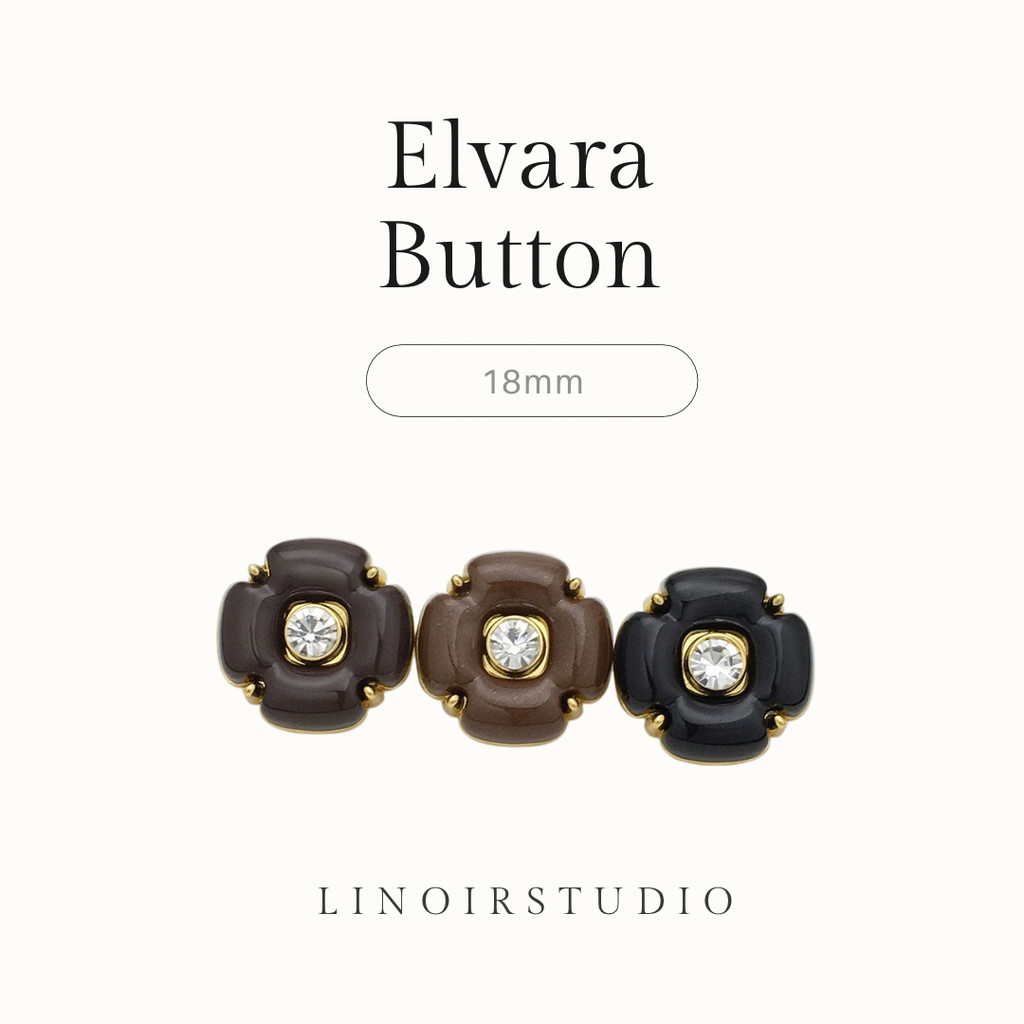 LINOIR Elvara Button Kancing Besar Aksesoris Pakaian Mewah Premium 18mm