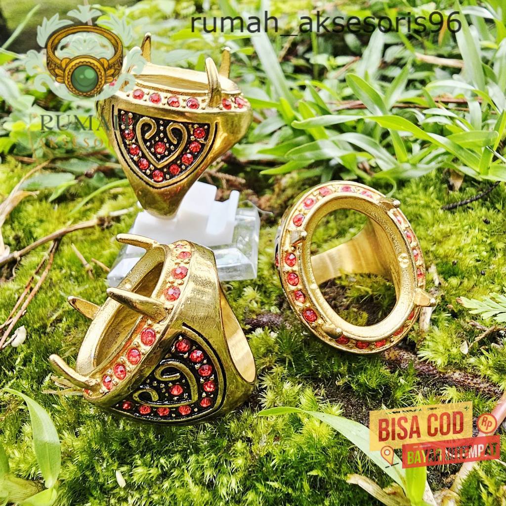 rumah_aksesoris. Emban Cincin Batu Akik dengan Permata Ruby / Ring Emas dengan Permata Ruby / Ring C
