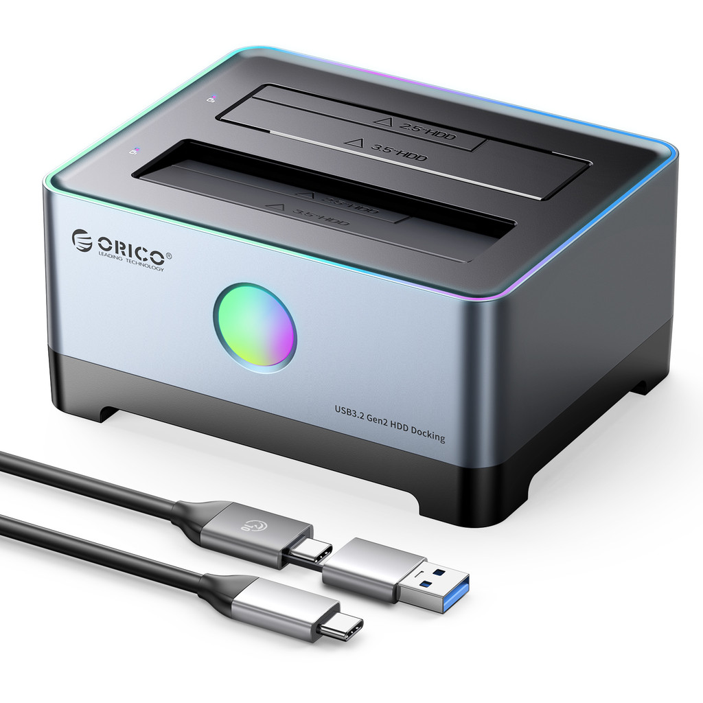 ORICO Dual Bay HDD Docking Station with Offline Clone SATA to USB 3.0 HDD Clone Docking Station for 