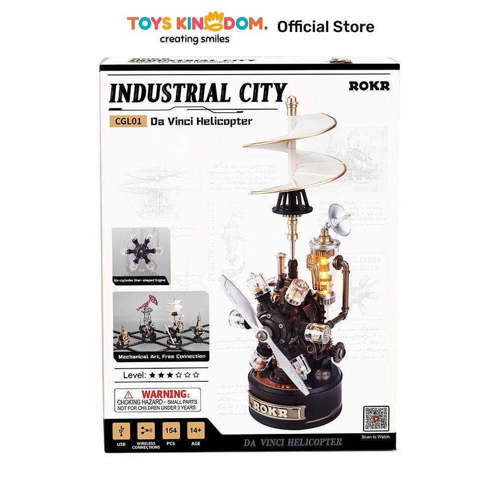 Toys Kingdom Rolife Miniatur 3D Industrial City Da Vinci Helicopter Set 154 pcs CGL01 - Mix Diy Mini