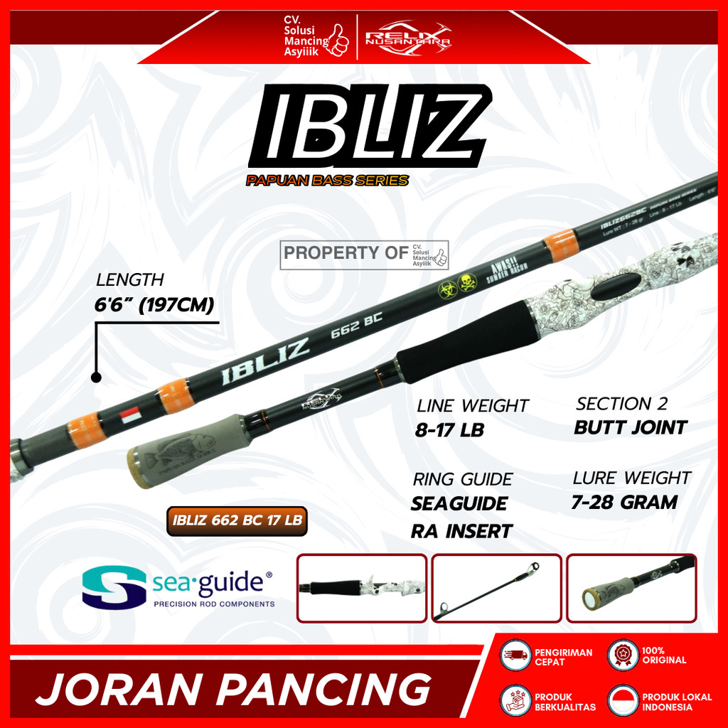 JORAN RELIX NUSANTARA IBLIZ 662 BC | 8-17 LB |  JORAN CASTING | JORAN TOMAN