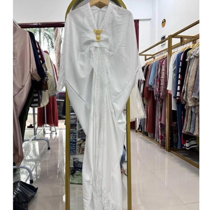 Kaftan Raya polos renda kaftan lebaran kaftan pesta Kondangan Renda Gamis kaftan velvet premium - Pu