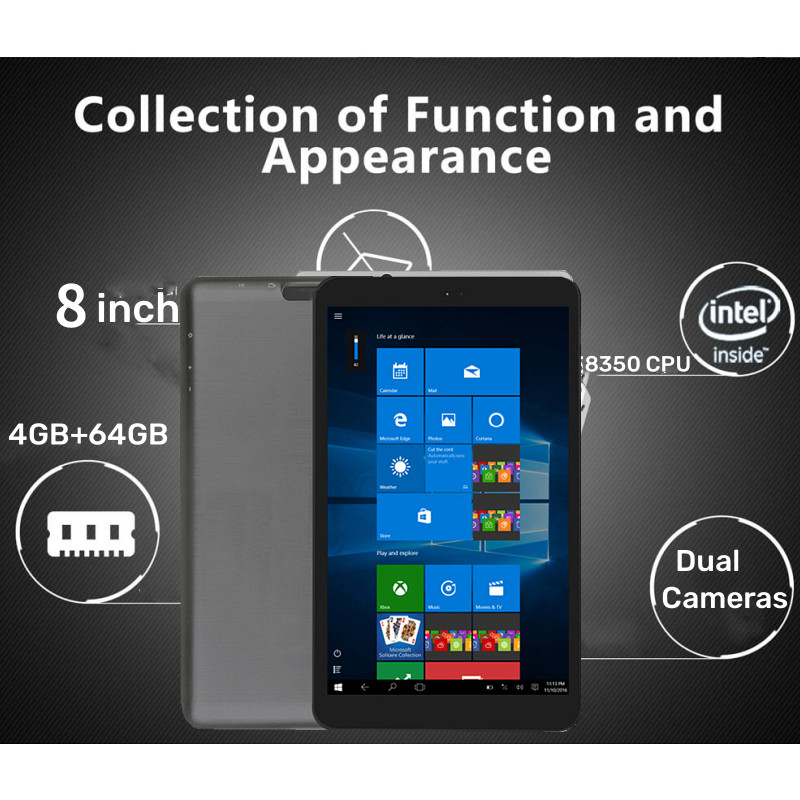 8 IN 4GB RAM 64GB ROM Onda Windows 10 Tablet PC Quad Core Dual Camera build in 4000mAh Battery Big S