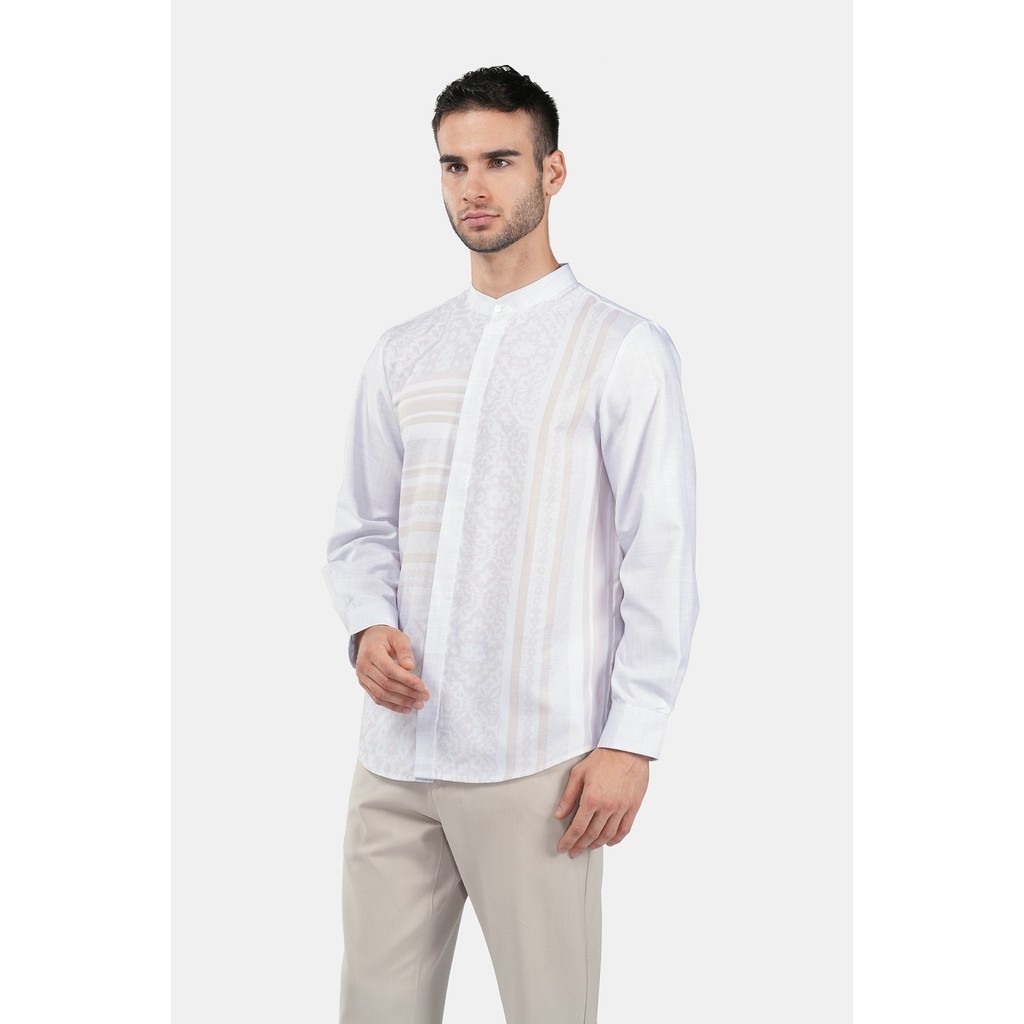 Benang Jarum - Festive Finesse Men Shirt Long Sleeve - Sand