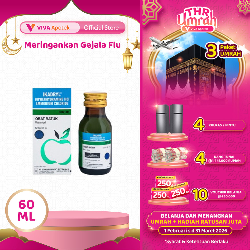 Ikadryl Flu Sirup untuk Meringankan Gejala Flu (60 ml)